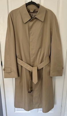 #ad Vintage Sanyo Tan Cotton Blend Zip In Liner Trench Coat Men’s 42 Made In Japan $90.70