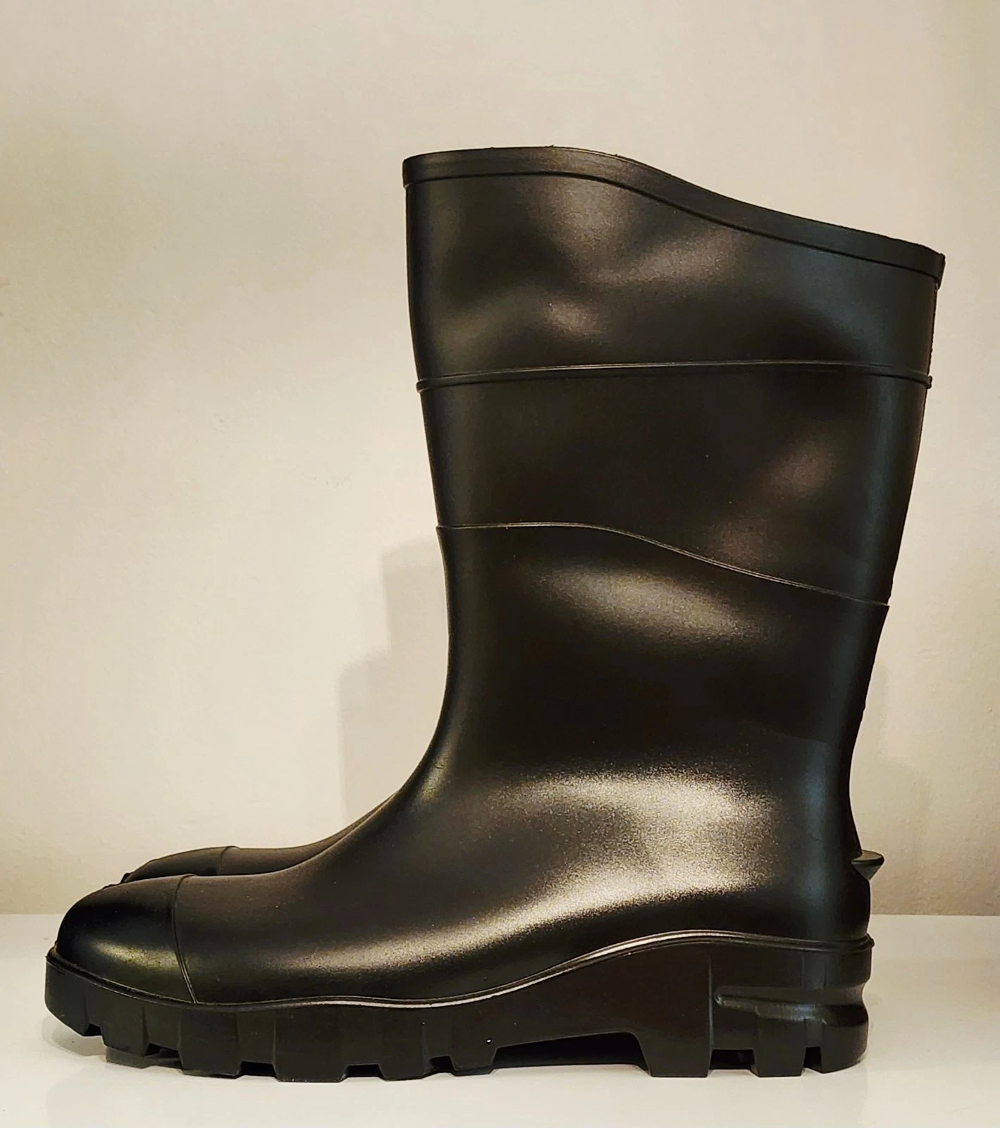 PLAIN TOE PVC RUBBER Fishing Hunting Waterproof Work Mud RAIN BOOTS Size 13