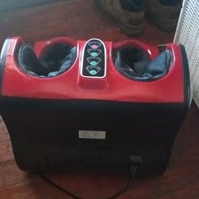 Red Black Corded Electric Foot Massage Machine w/ Control Panel, Plastic