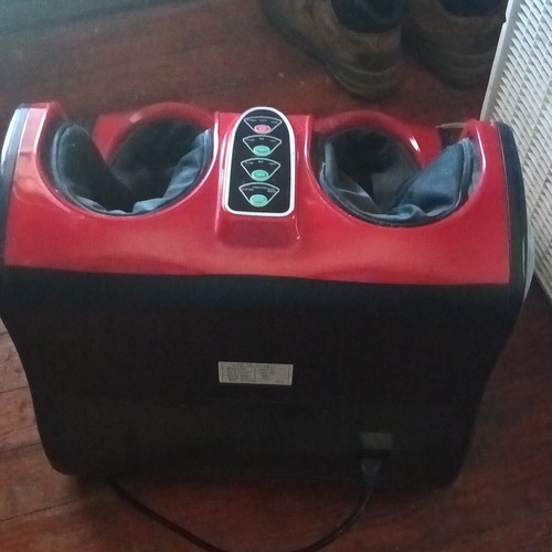 Red & Black Corded Electric Foot Massage Machine w/ Control Panel, Plastic