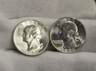 (2) 1954 S US Washington Quarters 25c Nice Unc From Original Roll