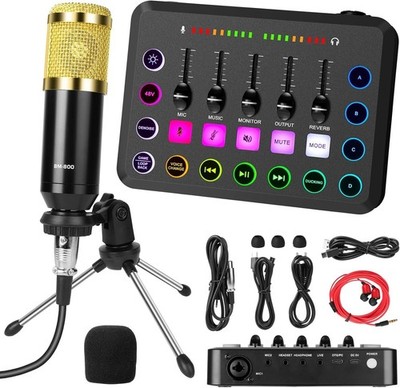 Ausstattungspaket Podcast Live Soundkarte Audio Interface USB C