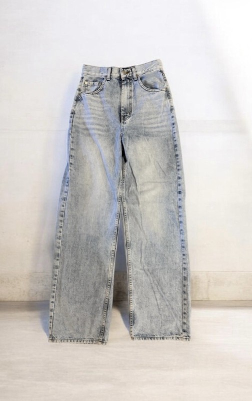 BLUE SEXY high rise wide leg DENIM WOMEN XS S SMALL size 24 25 JEANS PANTS