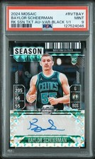 2024 Panini Mosaic Contenders Baylor Scheierman Black RC 1/1 PSA 9