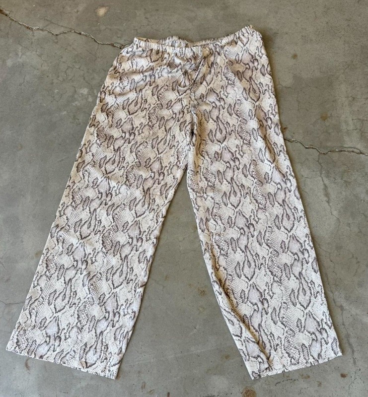 A New Day Women's Snakeskin Print Woven Pants Drawstring Elastic Waist L