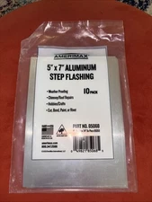 Brand New Sealed (10-Pk) Amerimax Step Flashing Aluminum 5" x 7" 85068