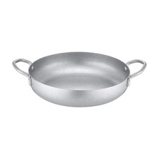Round Stainless Steel Cooking Pan with Side Handles Easy to Clean Cookware