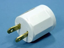 Leviton White Plug-In Light Socket Outlet Adapter Lamp Holder Plug 61-W