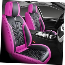 Comfortable Leather Auto Car Seat Covers Front  Rear Seat Black  Rose