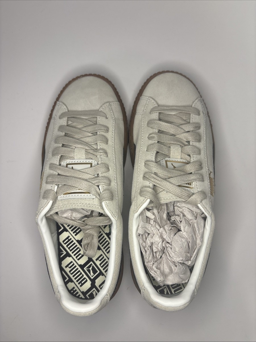 PUMA Women's Suede Platform Core 363559-01 Whisper White/Black New