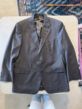 VTG Brooks Brothers Blazer Mens 42 Charcoal Nailhead Weave Italian Sport Coat