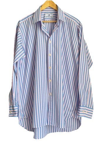 Joseph Turner Yorkshire Herren Baumwollhemd Mix Streifen UK Kragen 17,5 / Größe XL