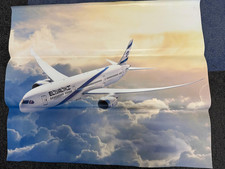 Vintage EL AL Airlines Large Boeing Magnet Wall Display 90x77 cm Collectible