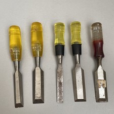 Lot of 5 Vintage Wood Chisels Stanley, Fuller...