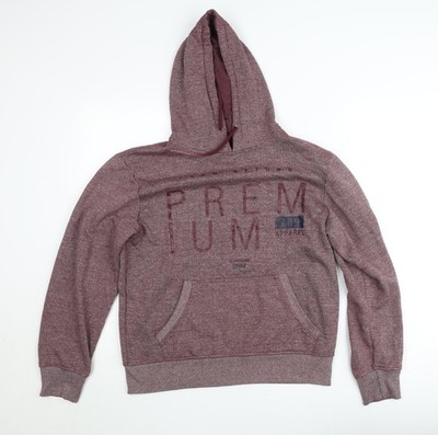 S&J Premium Apparel Herren Rot Pullover Hoodie Medium Strick Logo Grafik
