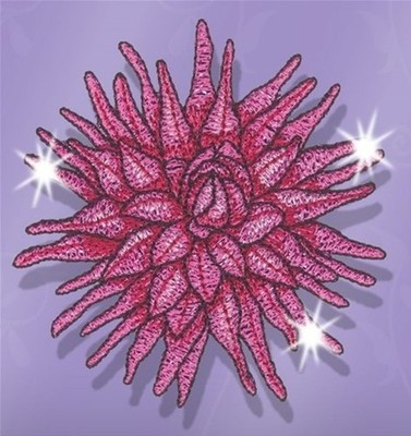 MASCHINENSTICKEREI DESIGNS USB FLORAL MYLAR MAGIC COLLECTION 5X7 DAHLIA DAISY