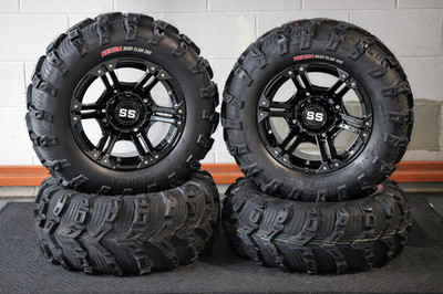 SCRAMBLER 850  26'' BEAR CLAW EVO 14'' VIPER BLACK ATV TIRE & WHEEL KIT POL1CA