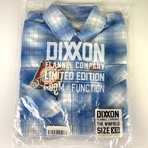 NWT Dixxon Flannel Shirt The Winfield Toronto Blue Jays Plaid Blue Mens XS