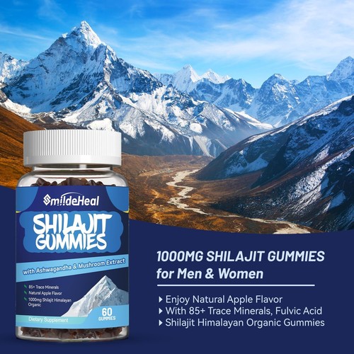 Shilajit Gummies 1000mg Bio 85+ Spurenstoffe mit Ashwagandha Pilz - Bild 8 von 9