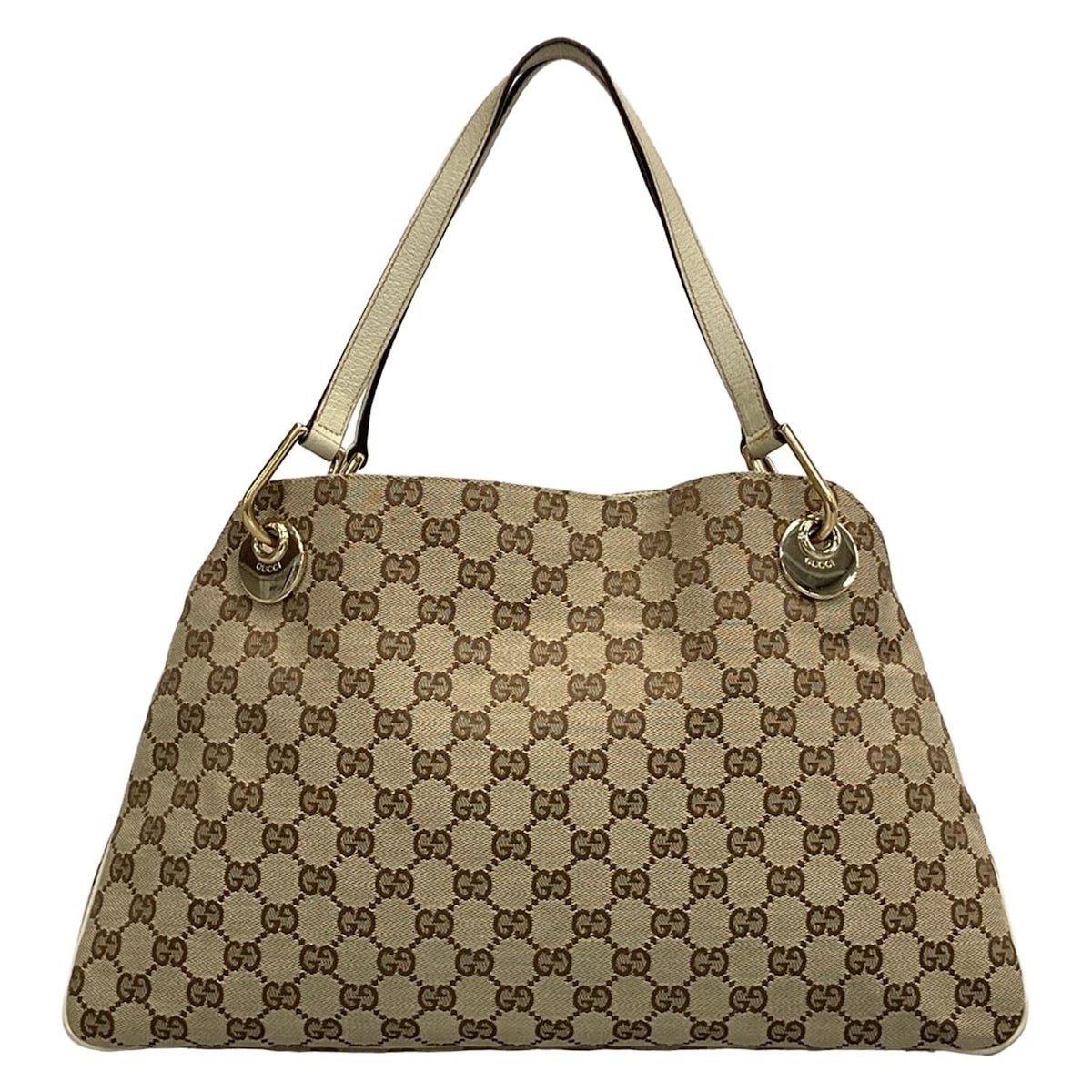 Y0120 GUCCI Eclipse/GG pattern handbag beige x iv… - image 3