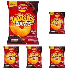 Walkers Wotsits Giants Flamin Hot, Red, 130 g (Pack of 5), Packaging may vary