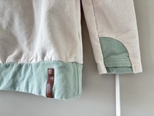 Ampersand Avenue Sweatshirt Zip Neck Crew Womens Sz L Cream With Green Accents