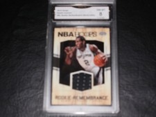 KAWHI LEONARD 2015 HOOPS #KL ROOKIE REMEMBRANCE MEMORABILIA GMA GRADED 8