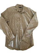 Original Penguin Shirt Men's Medium Button Up Long Sleeve Classic Fit Beige Wine