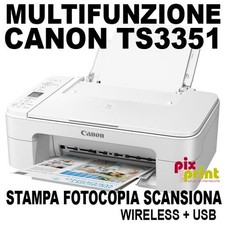 STAMPANTE MULTIFUNZIONE CANON TS3351 INKJET A COLORI WIFI+USB COLORE BIANCO