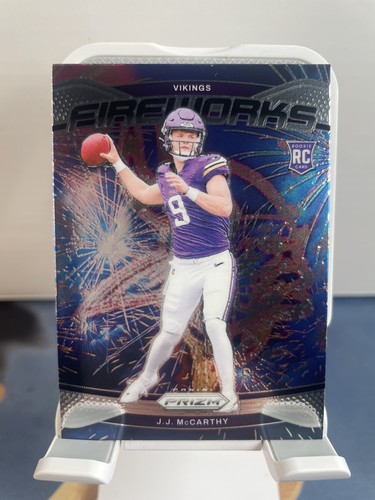 J.J. McCarthy [Purple Power] #18 2024 Panini Prizm Fireworks card