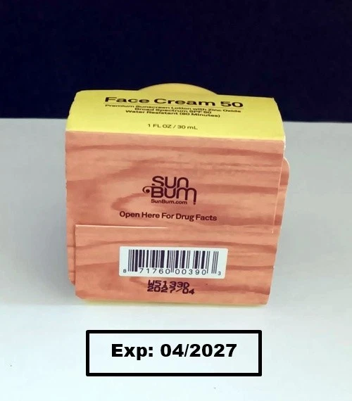 Sun Bum Face Cream 50 Sunscreen Lotion 1oz w/ Zinc Oxide Broad Spectrum - Image 4 of 4