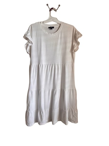 J.Crew, J.CREW White Tiered Ruffle Dress Size S