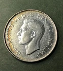 Canada 50 Cents 1947 -Curved/Pointed 7 Outward- George VI-80% Silver Coin🌈 TONE