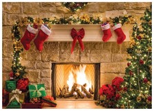 Christmas Fireplace Backdrop Christmas Backdrops for Photography Holiday