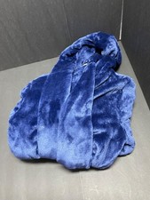 Large 8-10 Pottery Barn Kids Hooded Fleece ROBE Navy Velour CHRISTMAS Gift NEW