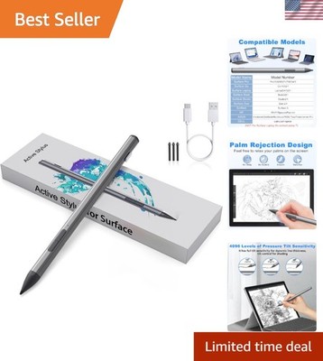Stylus for Surface Pro 12/11/10/9, Go 4/3 & Laptop - Fast Charging Gray