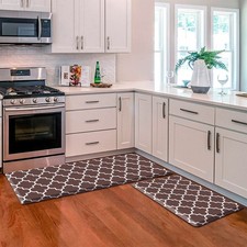 Cushioned AntiFatigue Kitchen Floor Mat Set NonSlip Waterproof Runner 2 PCS