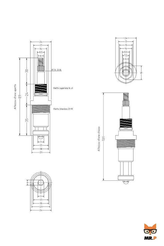 Vitone per rubinetto adatto serie Roma Stella 1180R - Image 2 of 2