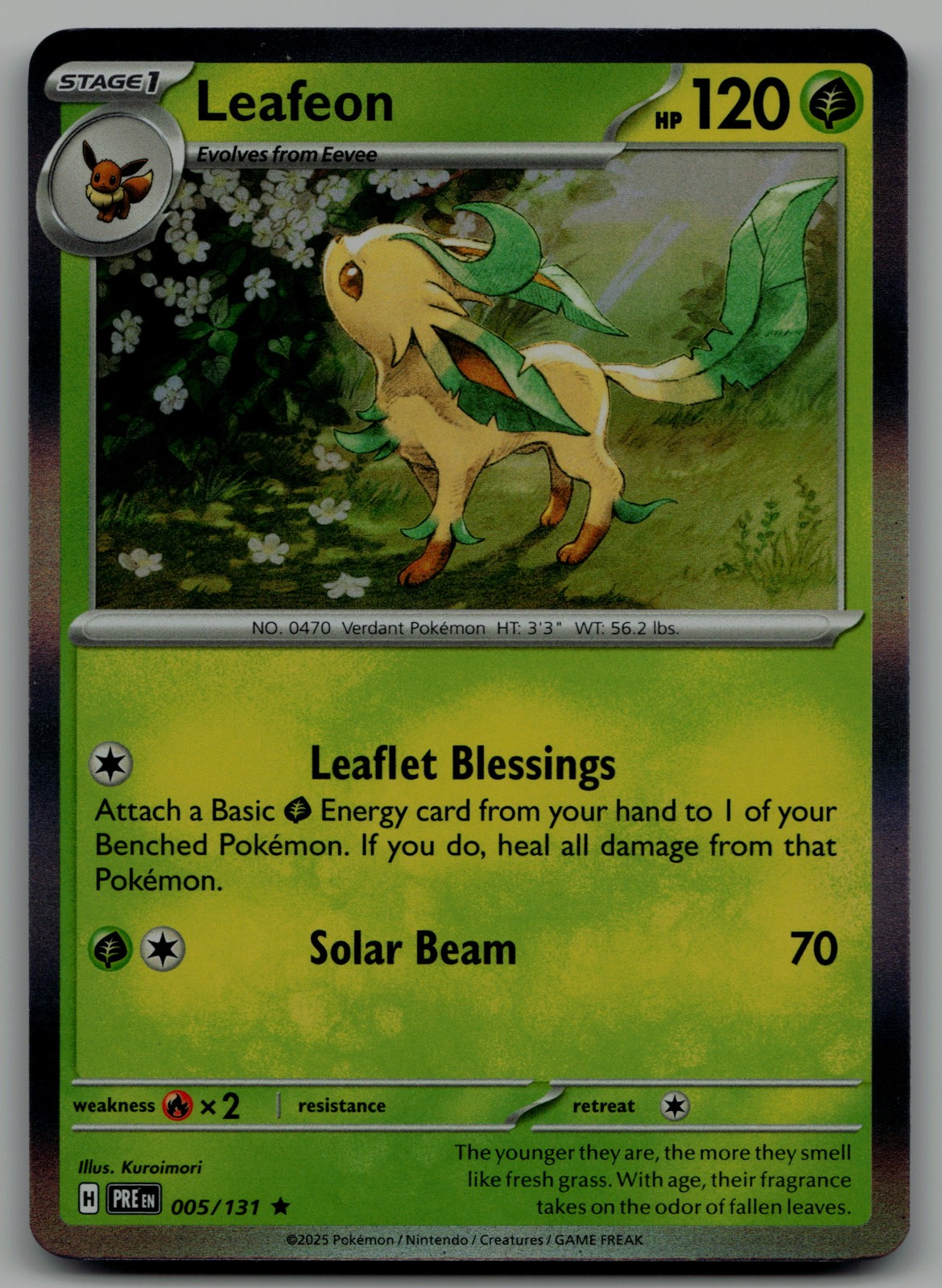 Leafeon Rare SV: Prismatic Evolutions 005/131 NM