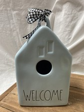 nwot Welcome BIRDHOUSE RAE DUNN baby Blue Handmade Pottery garden home decor