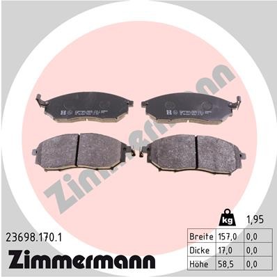 23698.170.1 Zimmermann Brake Pad Set, Disc Brake for Infiniti, Nissan