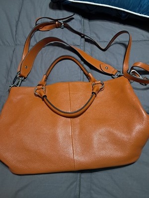 Beautiful Congnac Kattee Brand Crossbody Shoulder  Hand Strap Bag Pebble Leather