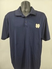 Under Armour Notre Dame Polo Shirt XL Blue NCAA Football Short Sleeve Men