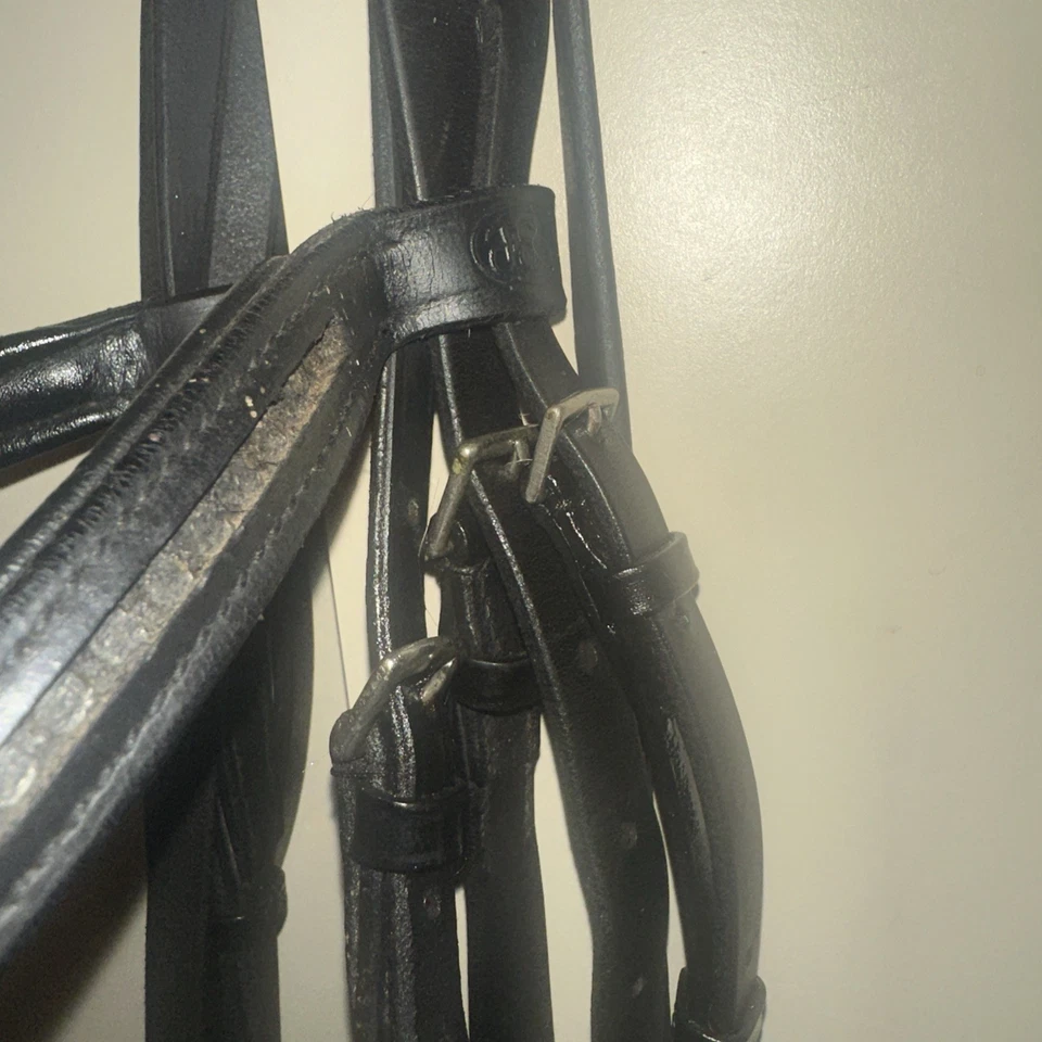 English Black Dressage Bridle Horse Size - Image 3 of 4