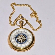 Vintage Nautical Brass Pocket Watch 2" American Elgin Look Collectible Gift