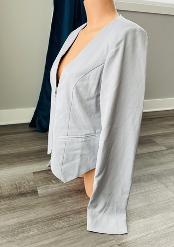 Forever 21 Silver Gray Zip Blazer M NWT - 第 2/4 張圖片