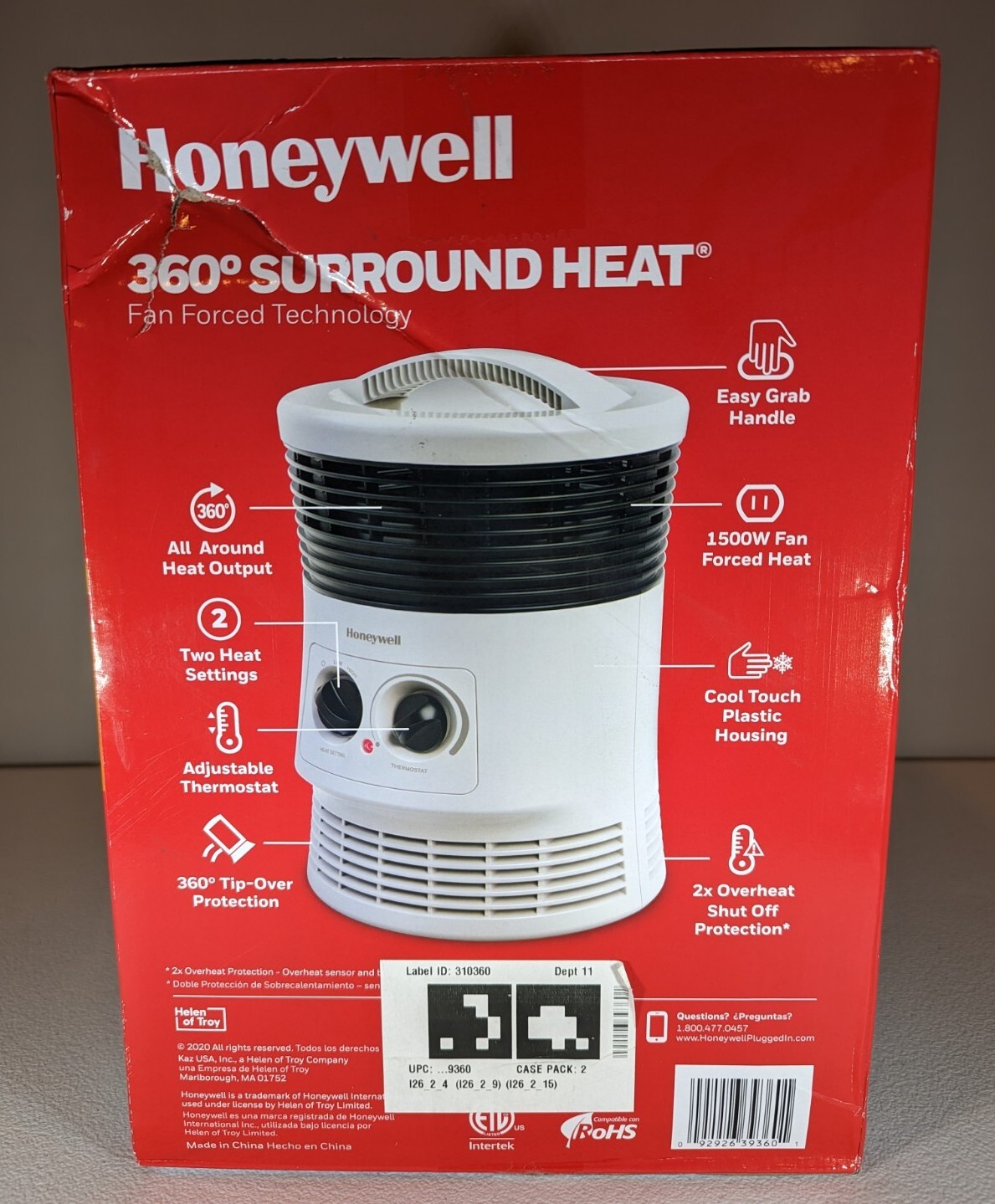 Honeywell 360° Surround Heat HHF360 1500W Space Heater - White  (HHF360WWMV1) for sale online | eBay