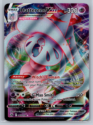 Hatterene VMAX - Crown Zenith 066/159 - Pokemon TCG - NM - HOLO