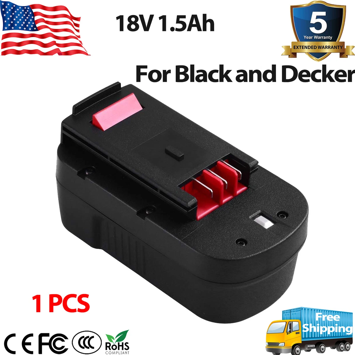 18 Volt Battery For Black and Decker HPB18 HPB18-OPE2 Firestorm 244760-00  FS18BX