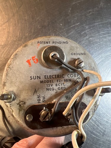 Original 1960s 1970s SUN ELECTRIC 8000 RPM Tach Gauge / Tachometer #FZ-88N - Foto 2 di 3
